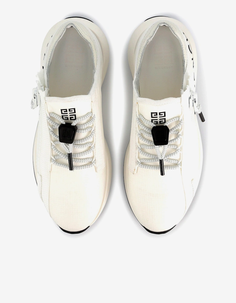 Boys Logo Zip Trainers in White
