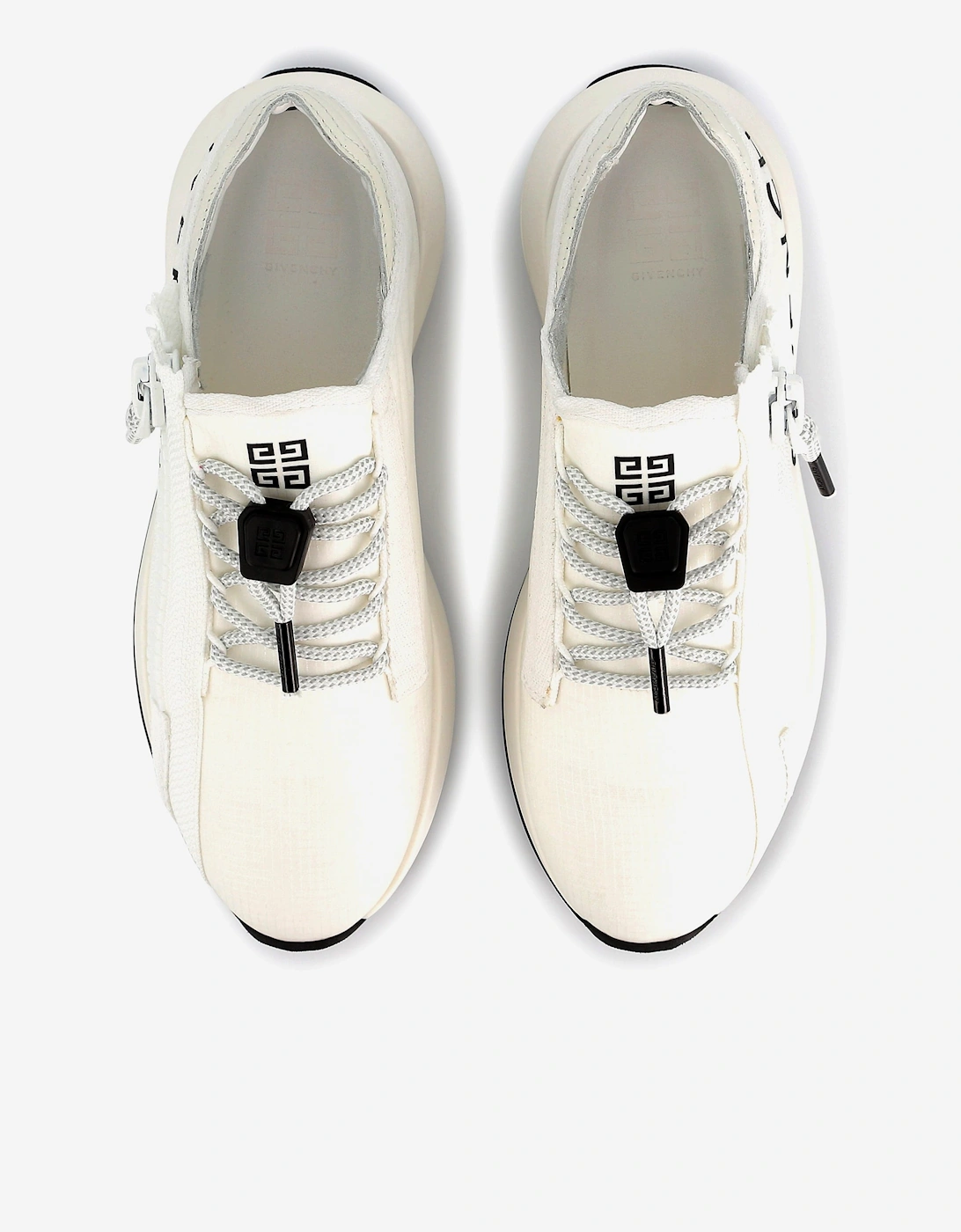 Boys Logo Zip Trainers in White