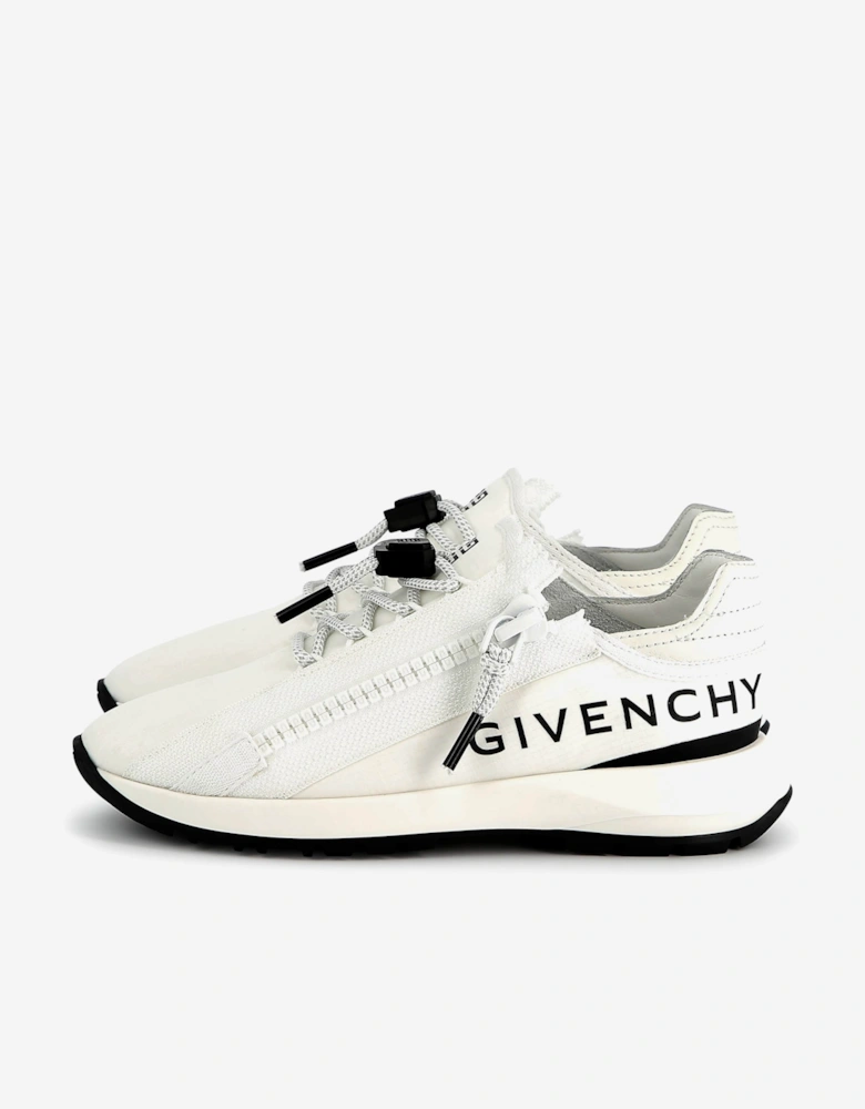 Boys Logo Zip Trainers in White