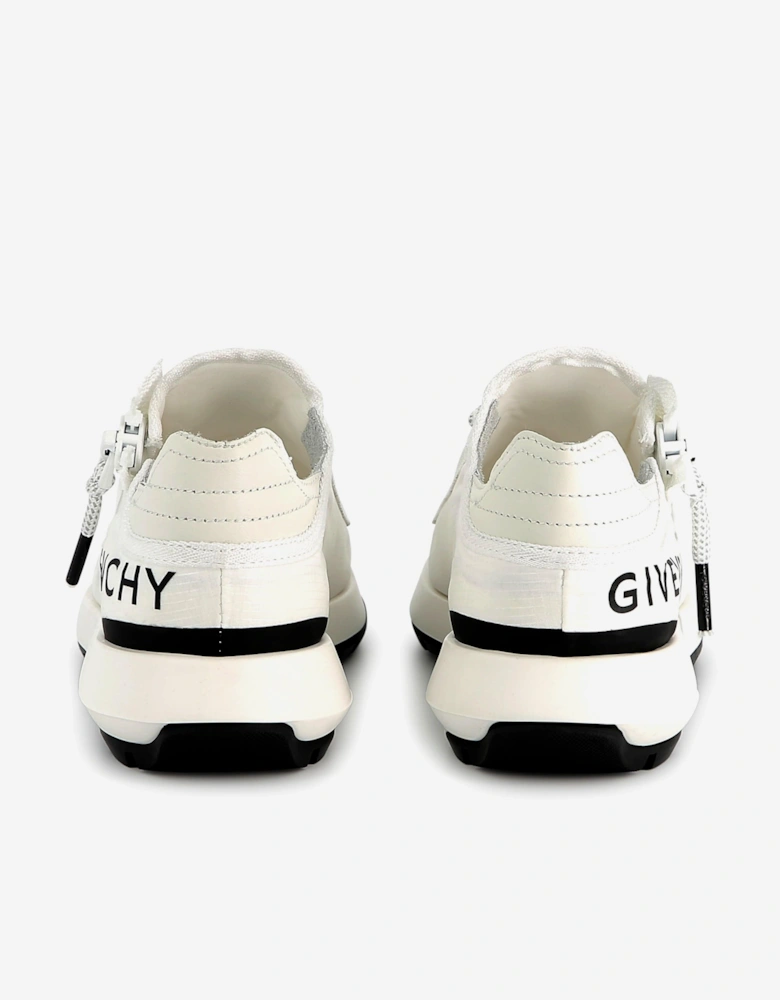 Boys Logo Zip Trainers in White