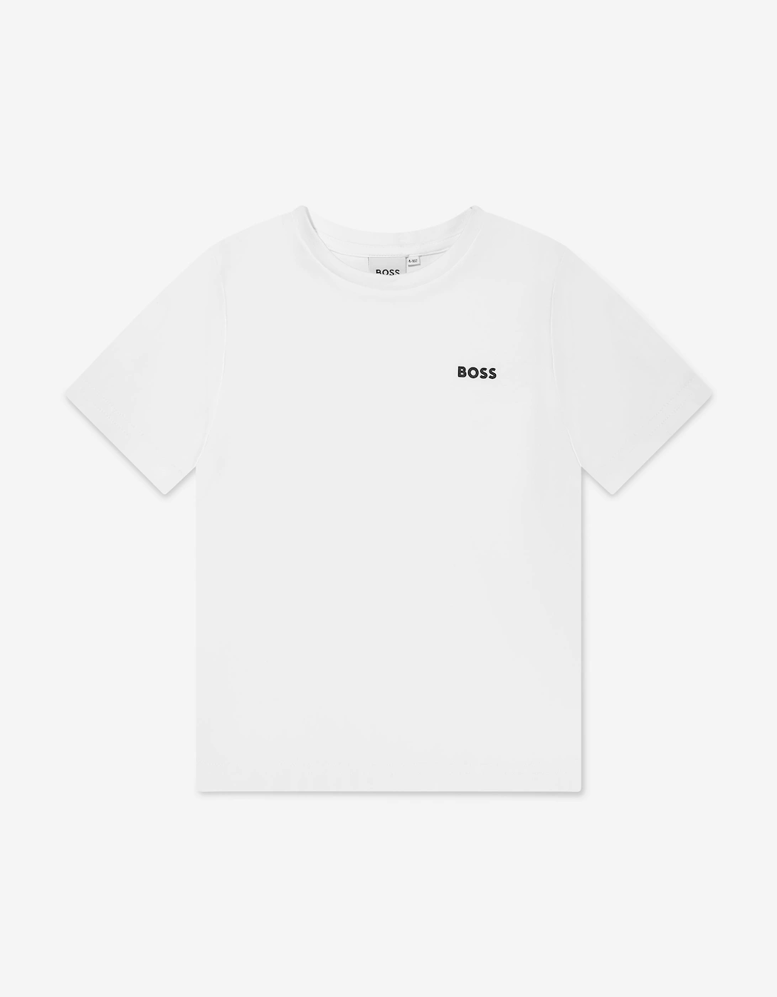 BOSS Boys Logo Print T-Shirt in White, 5 of 4