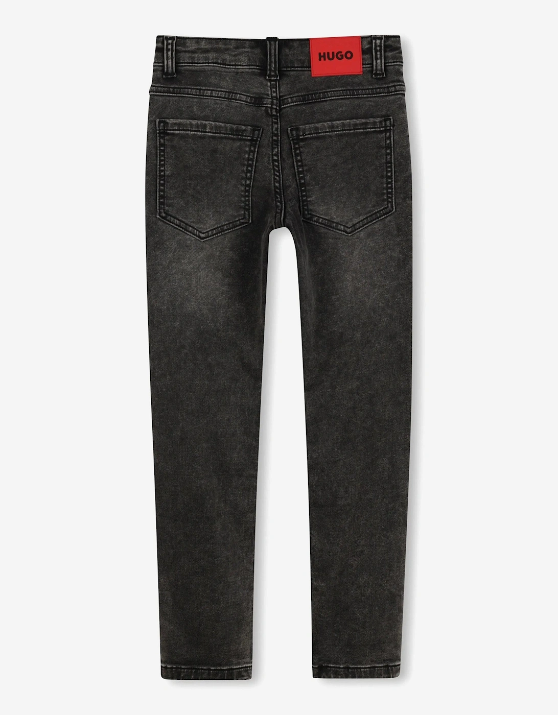 Boys Washed Denim Slim Fit Jeans in Black