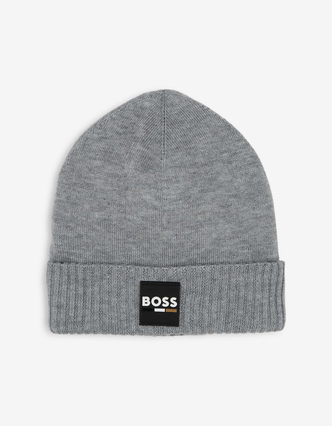 BOSS Boys Logo Badge Beanie Hat in Grey, 5 of 4