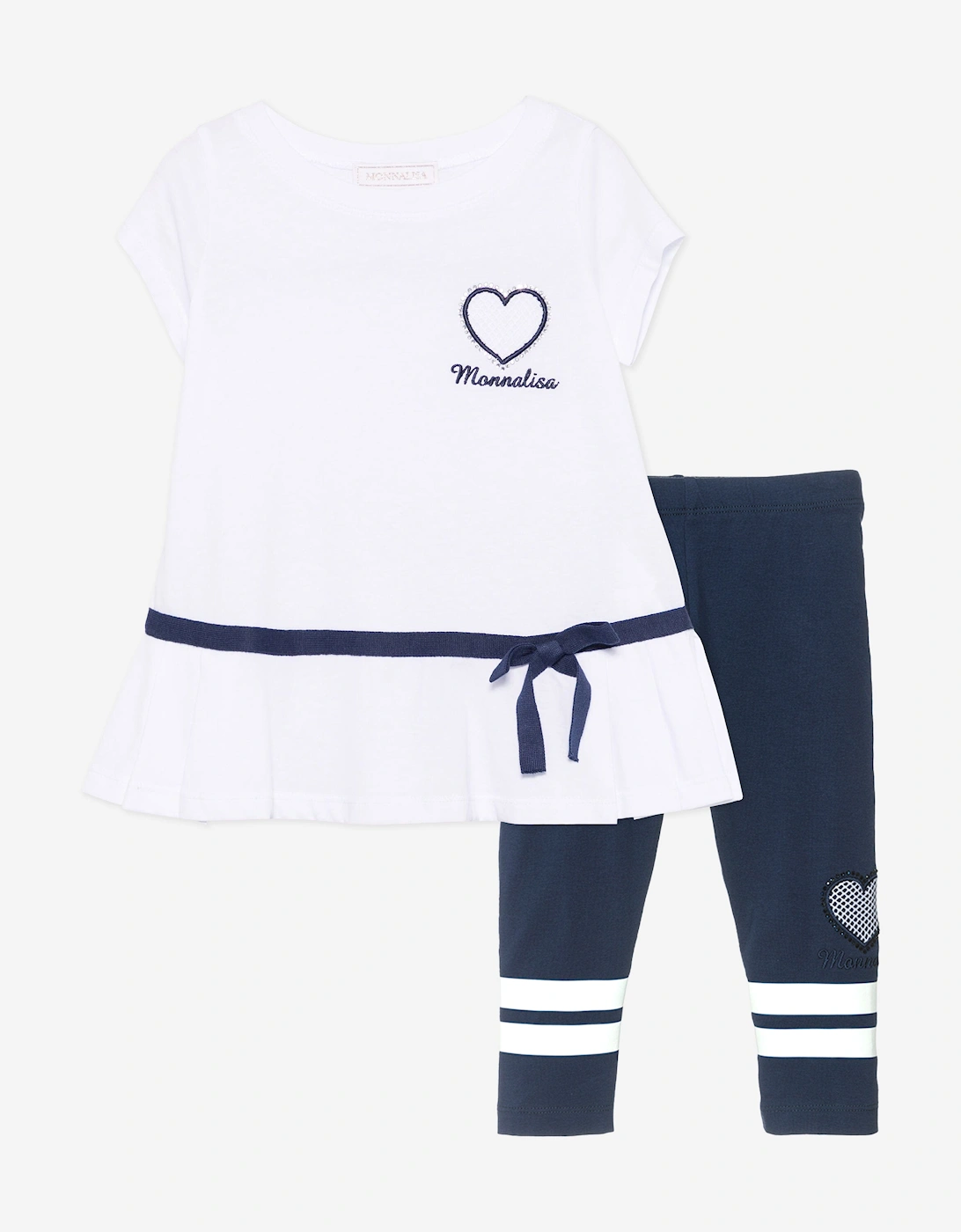 Girls T-Shirt and Leggings Set in White, 5 of 4