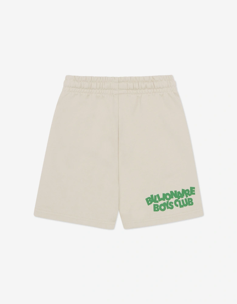 Boys Gradient Logo Shorts in Ivory