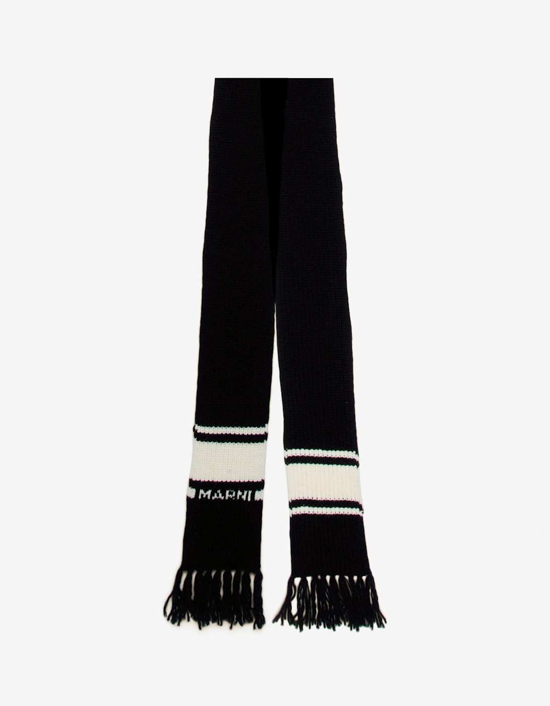 Kids Striped Knitted Scarf in Black, 5 of 4