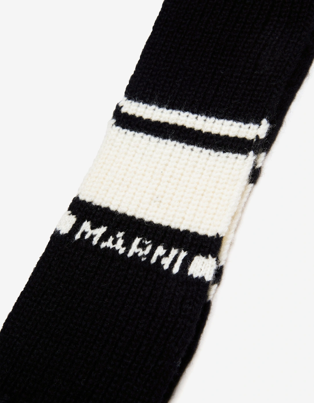 Kids Striped Knitted Scarf in Black