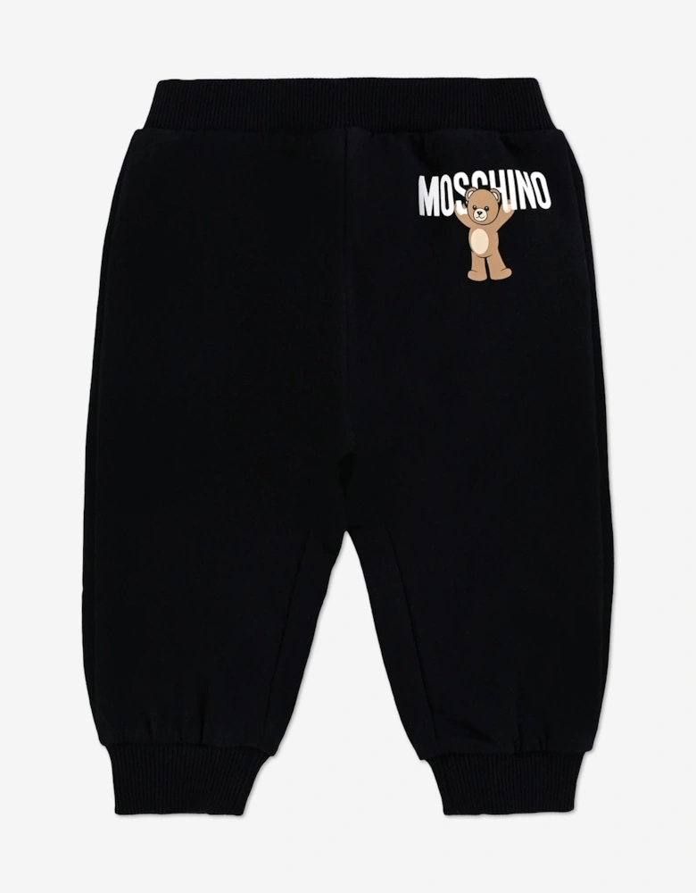 Baby Teddy Bear Logo Joggers in Black