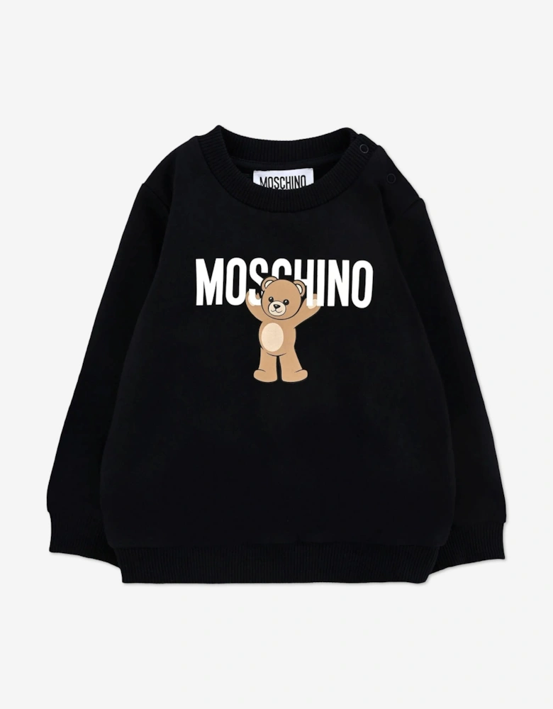 Baby Teddy Bear Logo Sweatshirt in Black