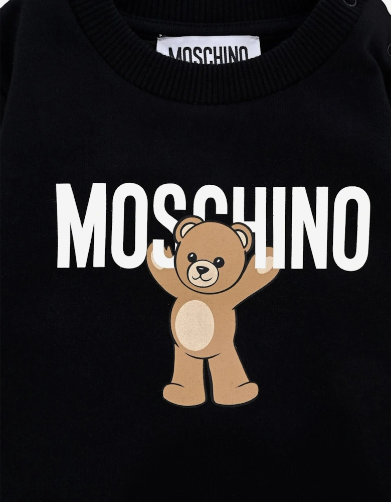 Baby Teddy Bear Logo Sweatshirt in Black