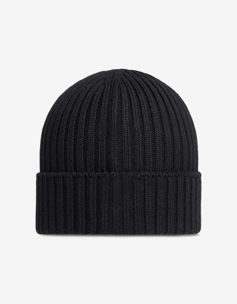 Kids Wool Knit Beanie Hat in Black