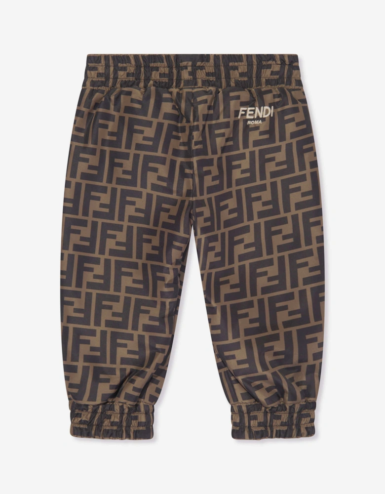 Baby FF Logo Reversible Joggers in Brown