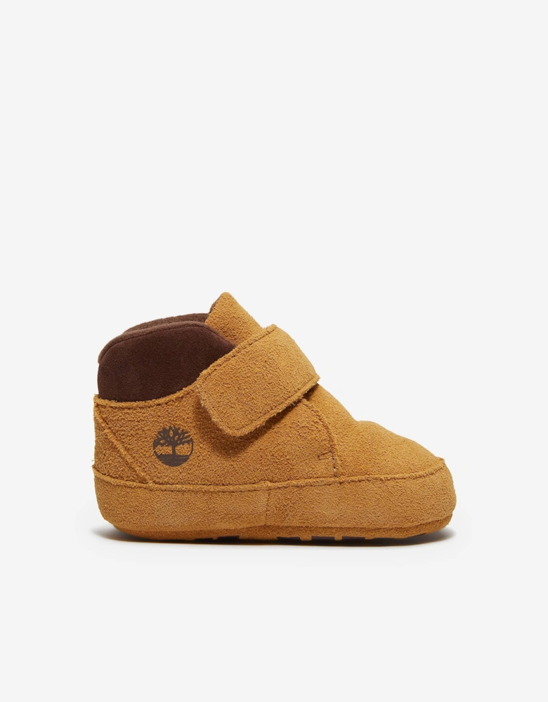 Baby Crib Mid Hook & Loop Booties in Beige