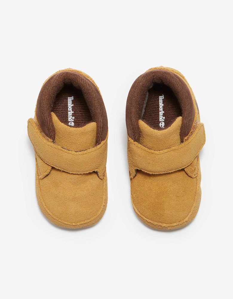 Baby Crib Mid Hook & Loop Booties in Beige