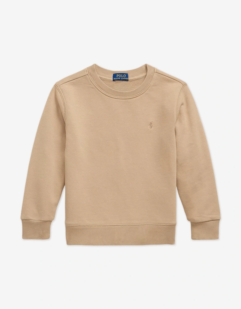 Boys Logo Sweatshirt in Beige