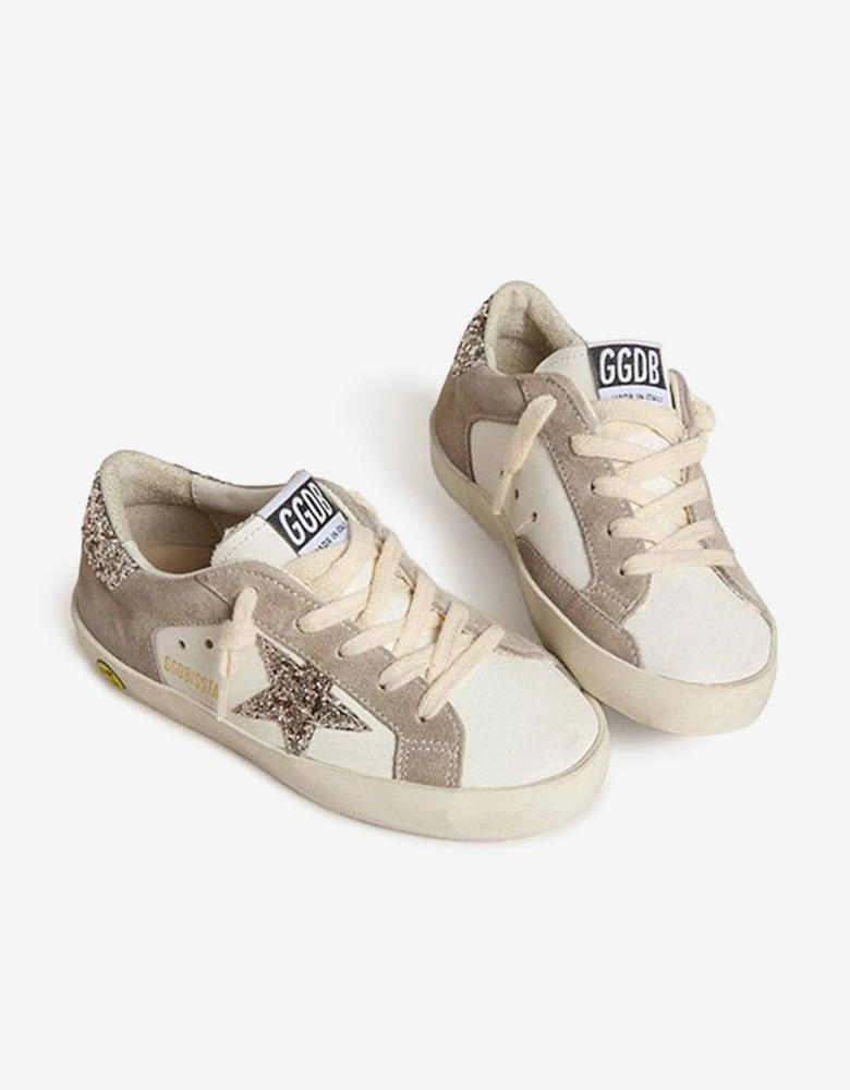 Kids Leather and Suede Super-Star Trainers in White