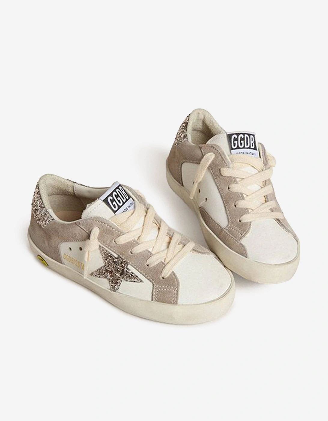 Kids Leather and Suede Super-Star Trainers in White