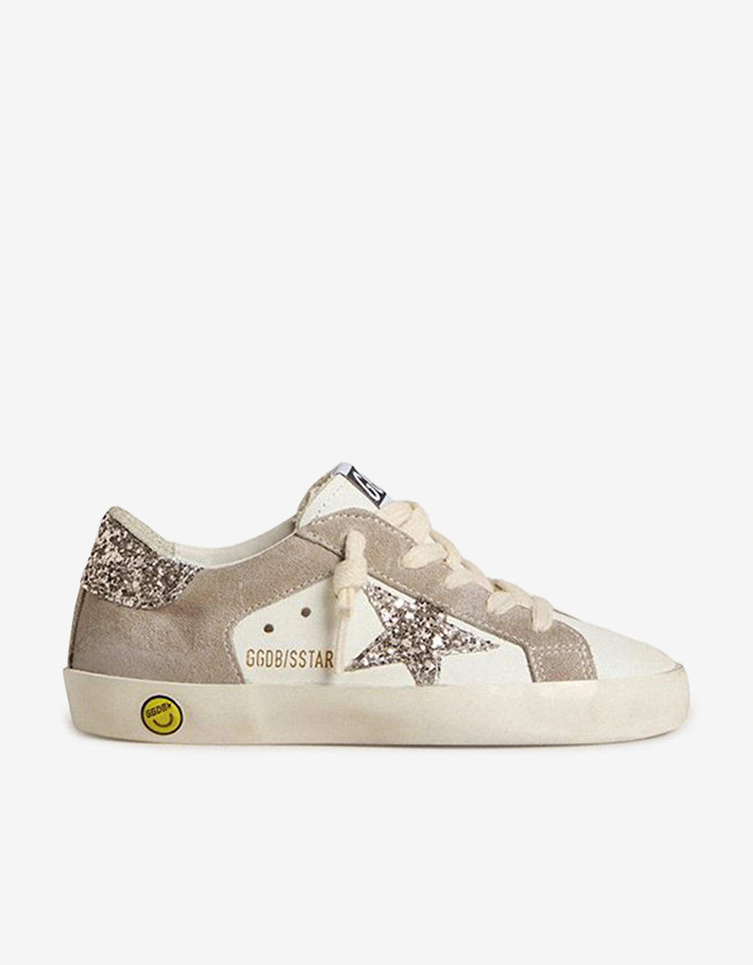 Kids Leather and Suede Super-Star Trainers in White, 5 of 4
