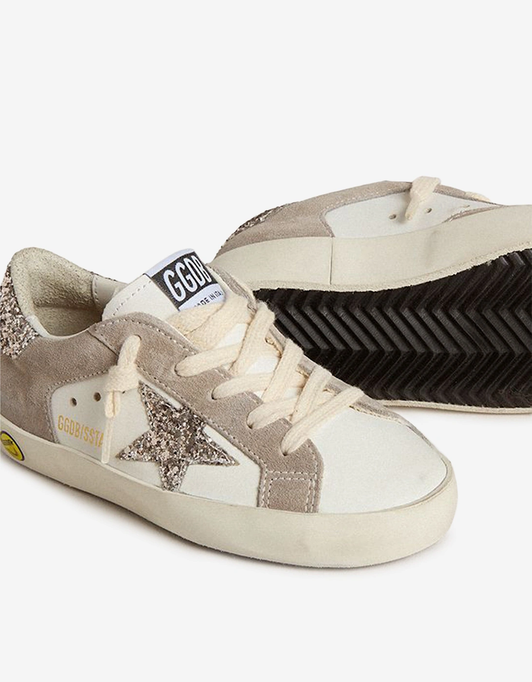 Kids Leather and Suede Super-Star Trainers in White