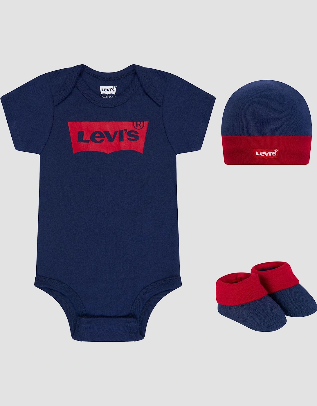 Baby Batwing Onesie Hat and Bootie Set in Navy, 13 of 12