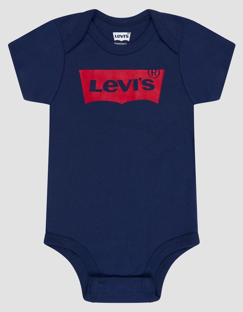Baby Batwing Onesie Hat and Bootie Set in Navy