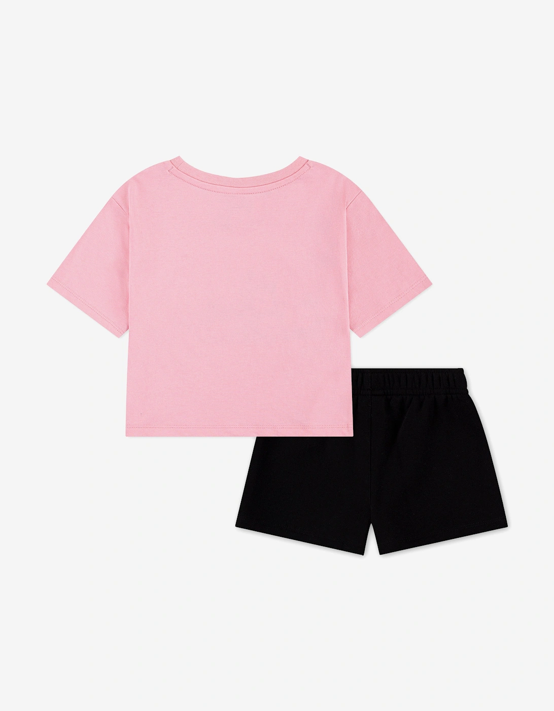Girls Floral Trainer T-Shirt and Shorts Set in Pink