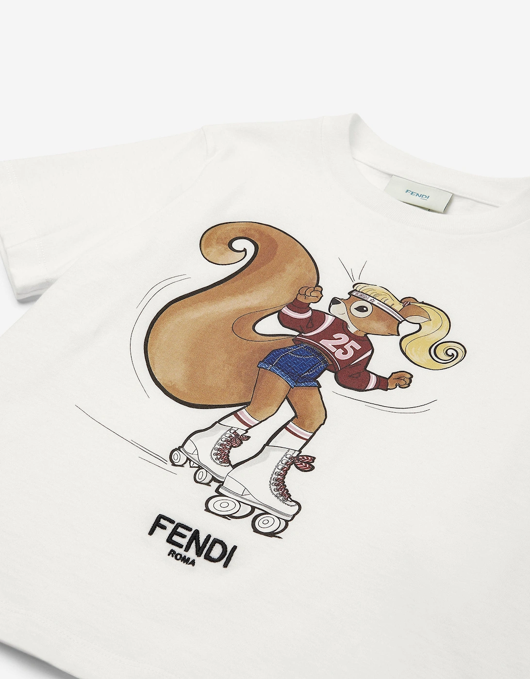 Girls Squirrel T-Shirt in White
