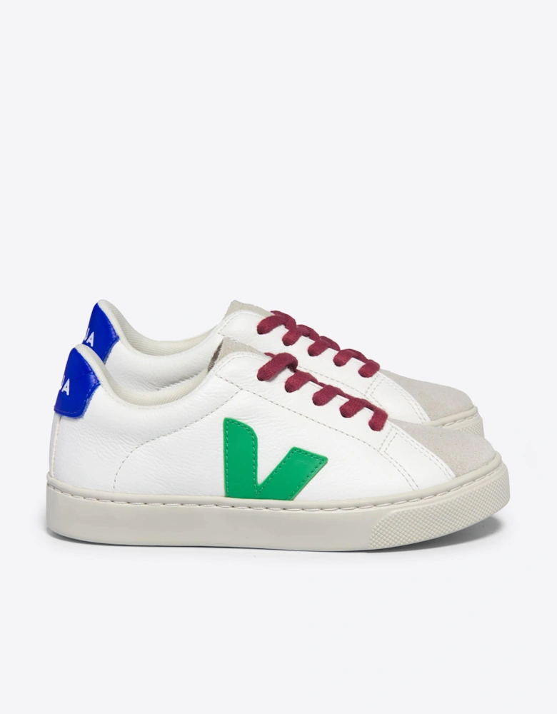 Kids Laces Leather Esplar Trainers in White