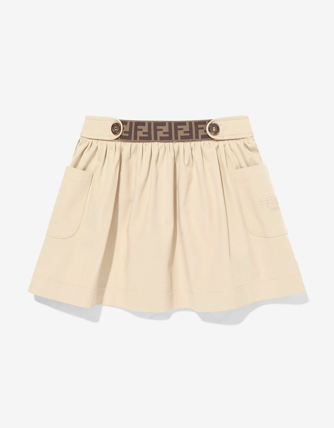 Baby Girls Stretch Gabardine Skirt in Beige, 5 of 4