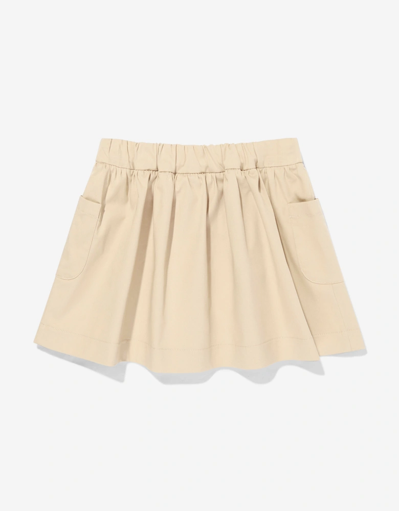 Baby Girls Stretch Gabardine Skirt in Beige
