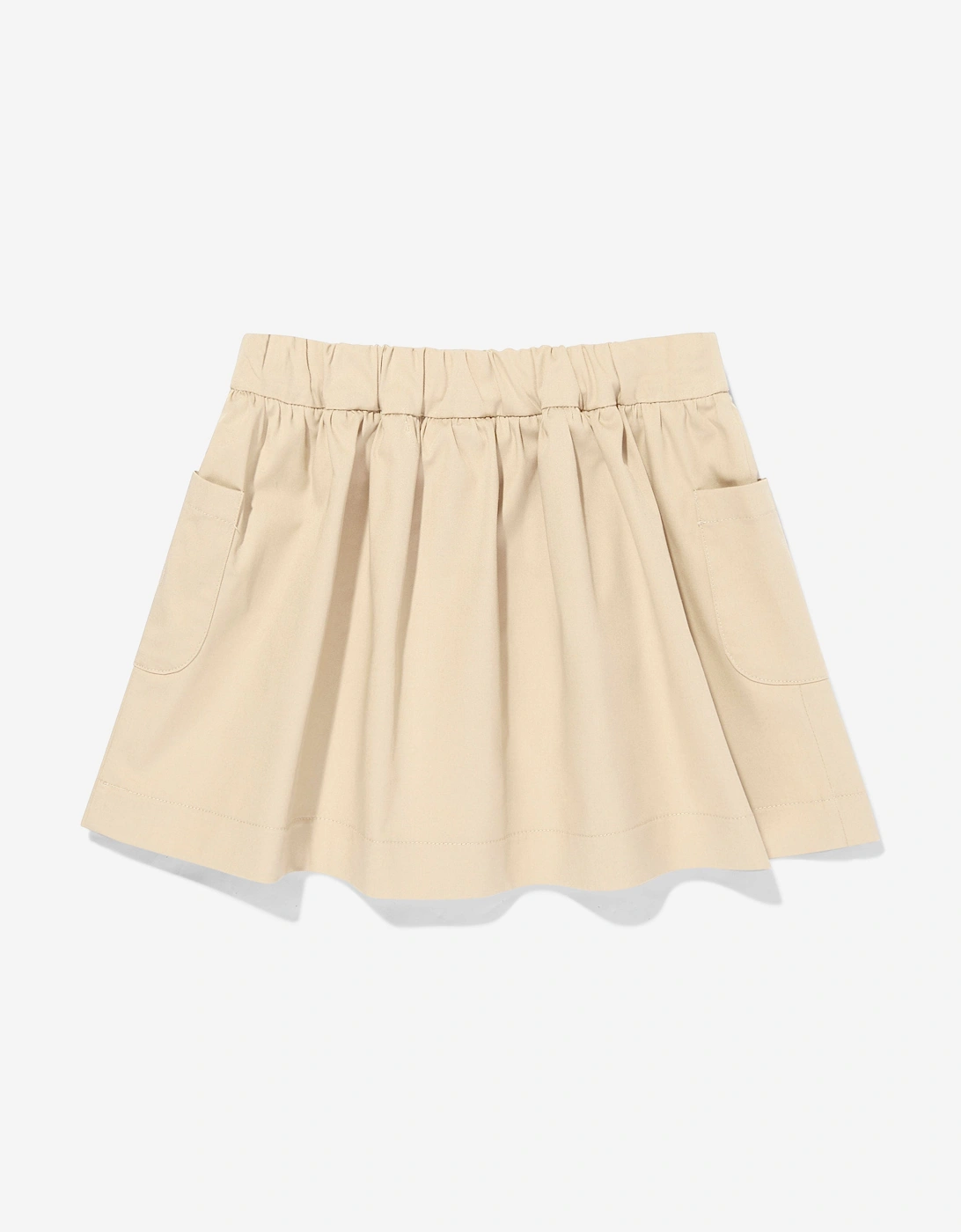 Baby Girls Stretch Gabardine Skirt in Beige