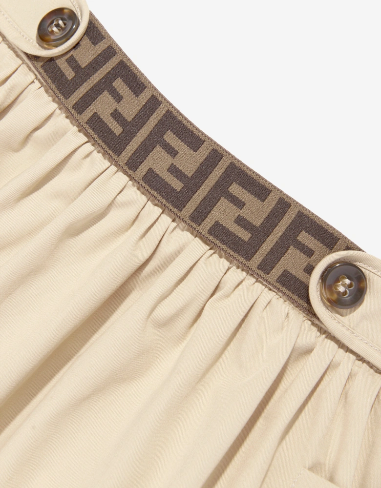 Baby Girls Stretch Gabardine Skirt in Beige