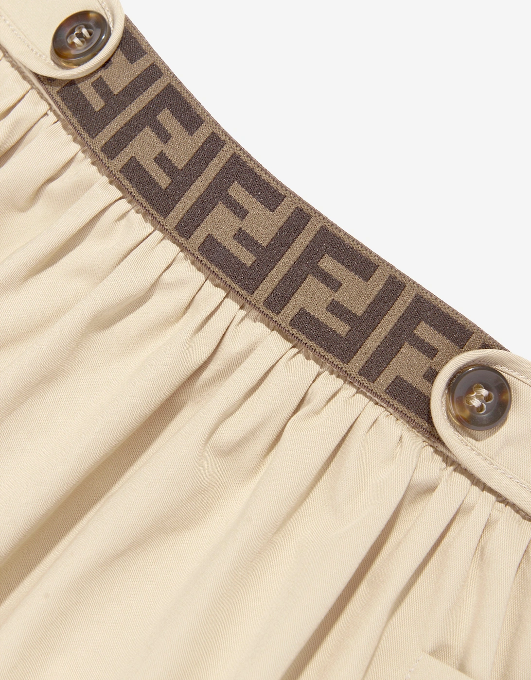 Baby Girls Stretch Gabardine Skirt in Beige