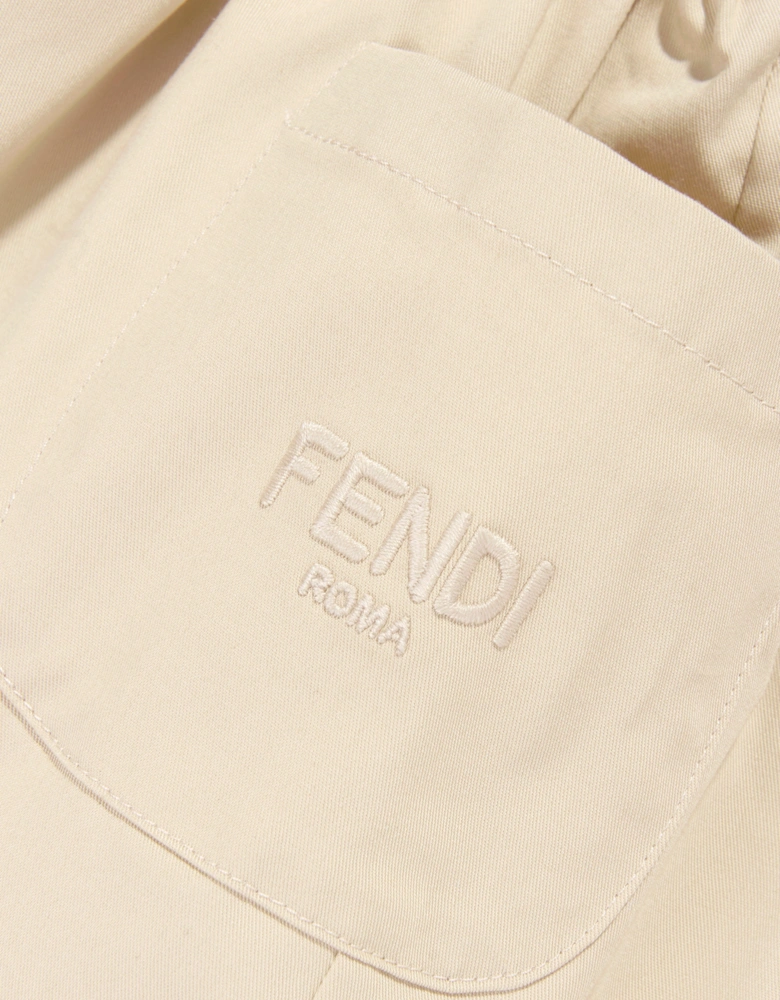 Baby Girls Stretch Gabardine Skirt in Beige