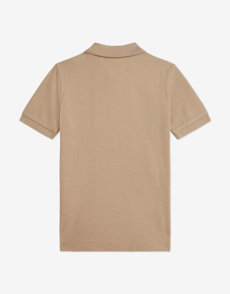 Boys Logo Polo Shirt in Beige