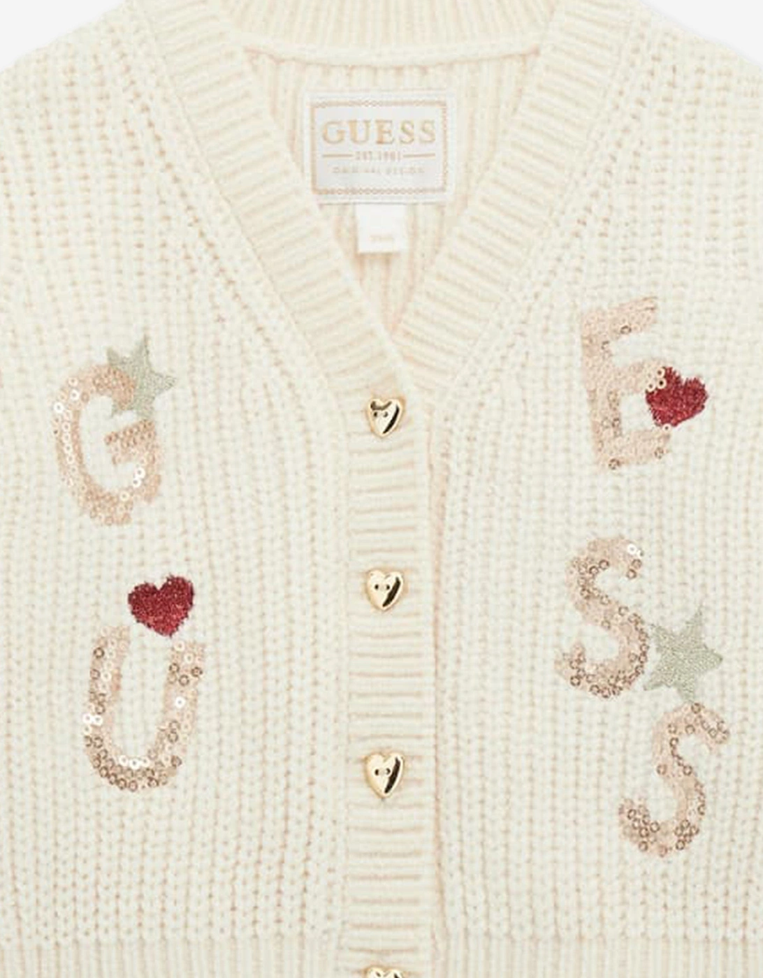 Baby Girls Logo Cardigan in Ivory
