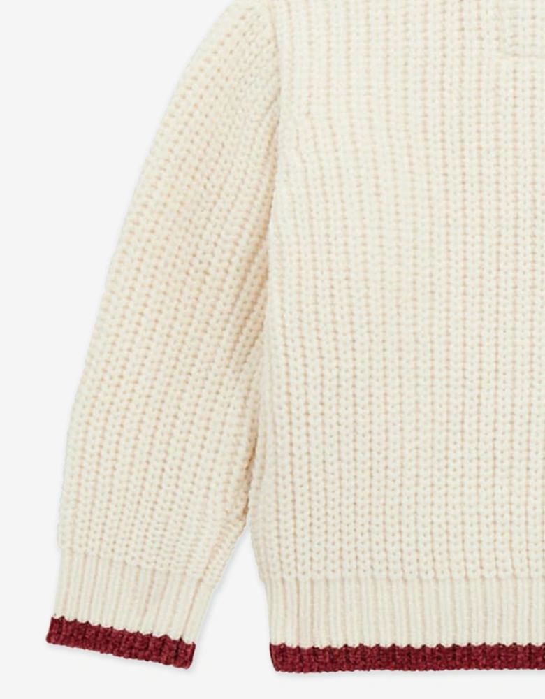 Baby Girls Logo Cardigan in Ivory