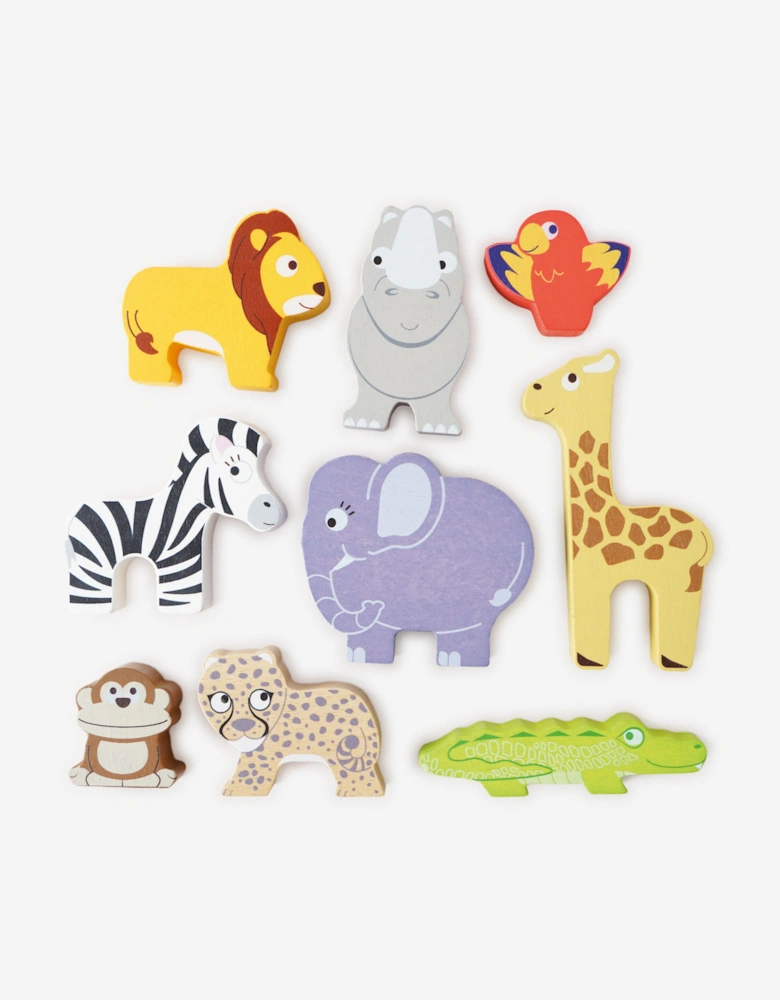 Africa Stacking Animals & Bag-10 Piece (W:7 x D:2 x H:6cm)