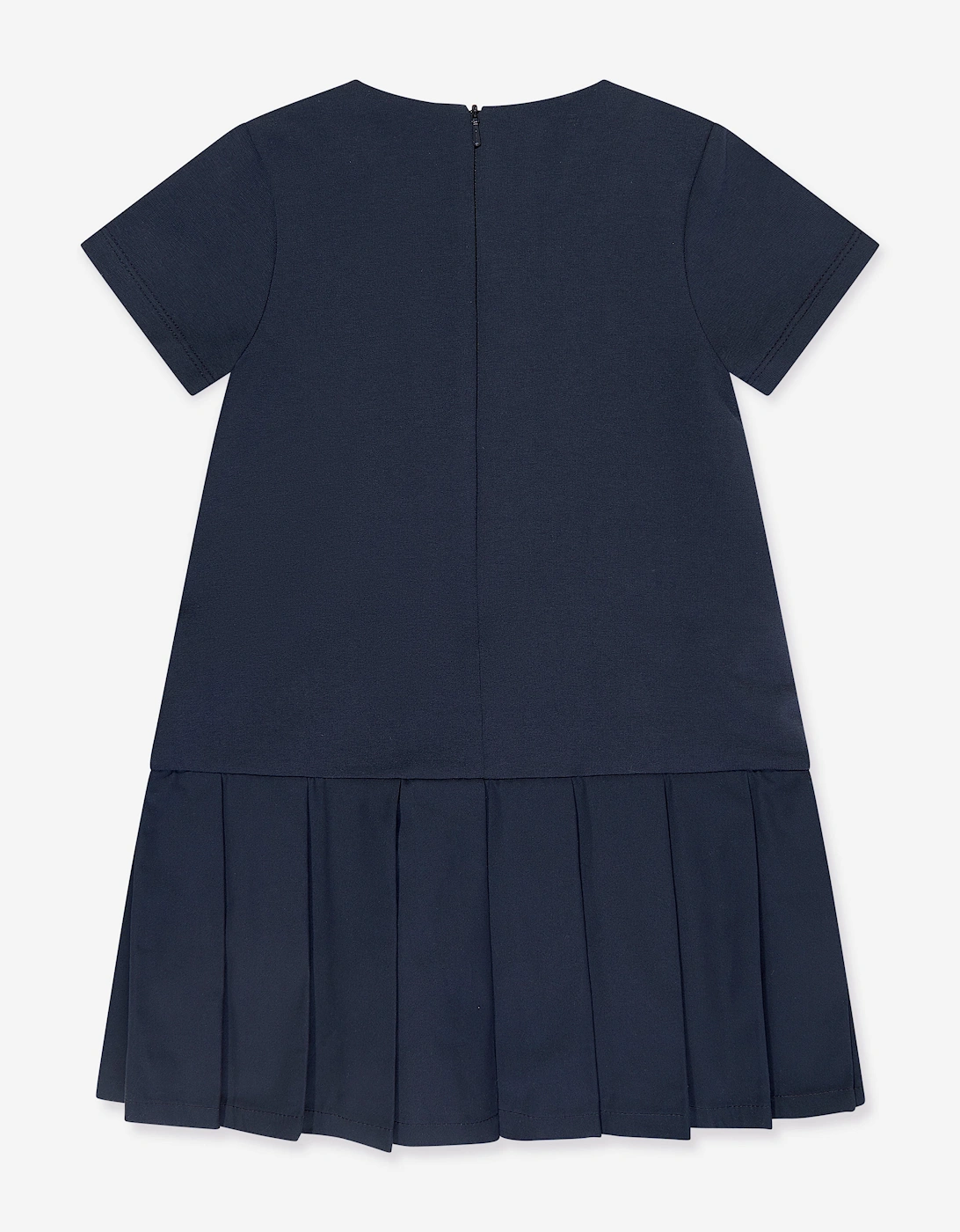 Girls Embroidered Badge Dress in Navy