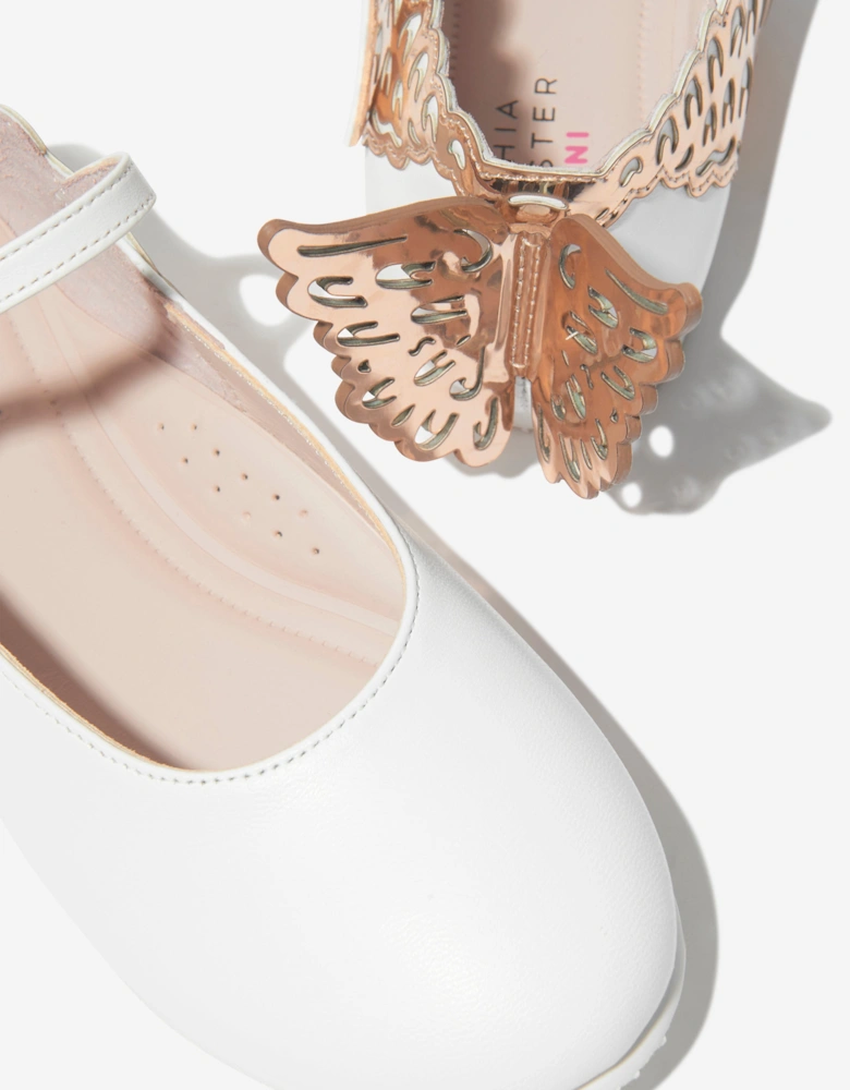 Girls Leather Evangeline Shoes in White