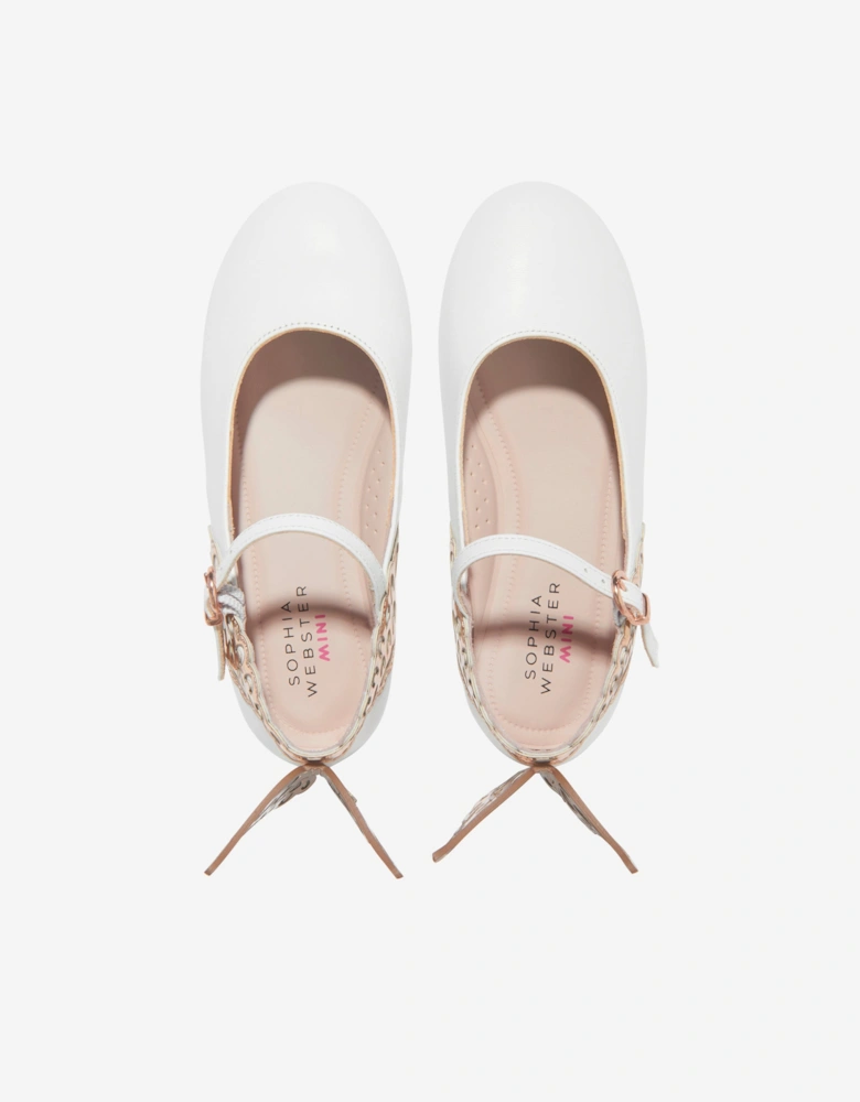 Girls Leather Evangeline Shoes in White