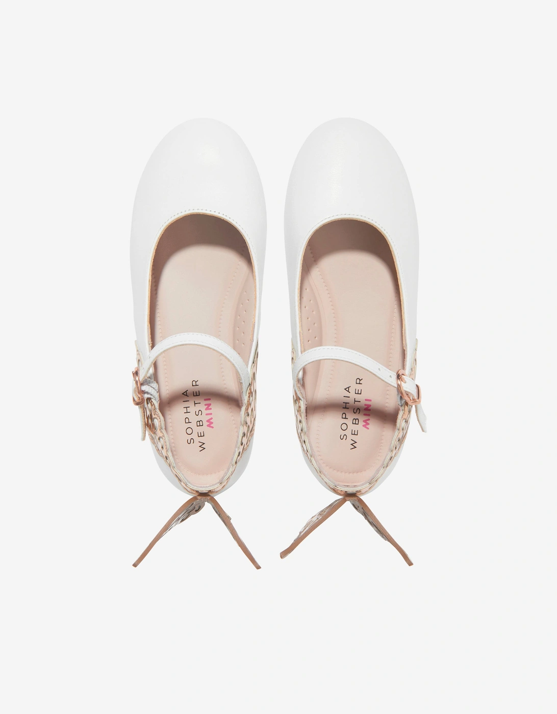 Girls Leather Evangeline Shoes in White