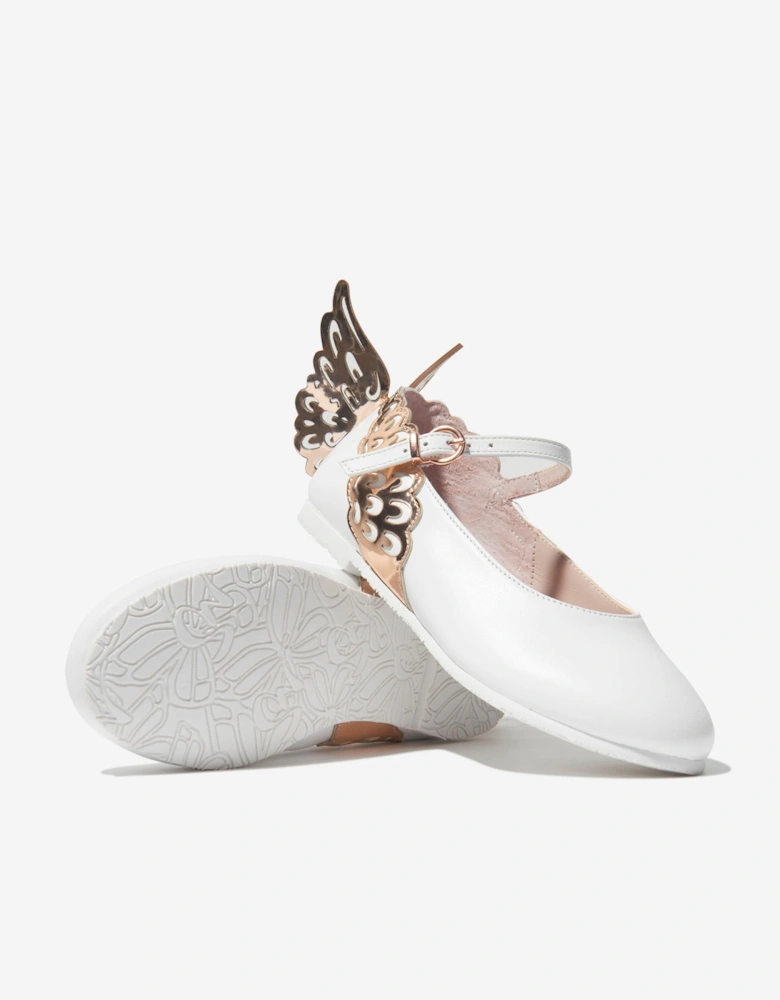 Girls Leather Evangeline Shoes in White