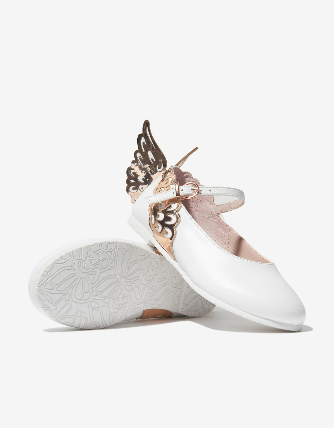 Girls Leather Evangeline Shoes in White