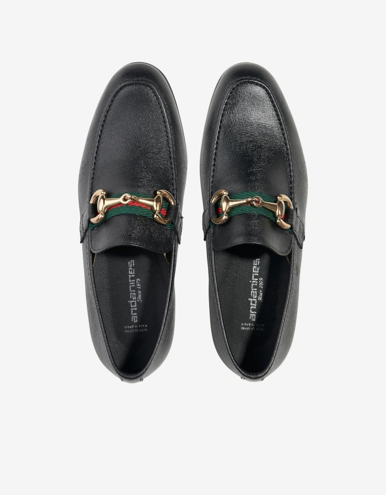 Boys Loafers With Embellished Buckle in Black