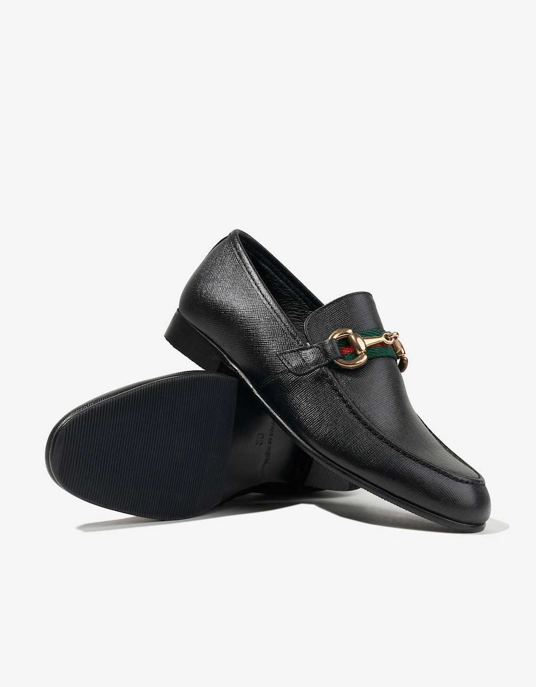 Boys Loafers With Embellished Buckle in Black