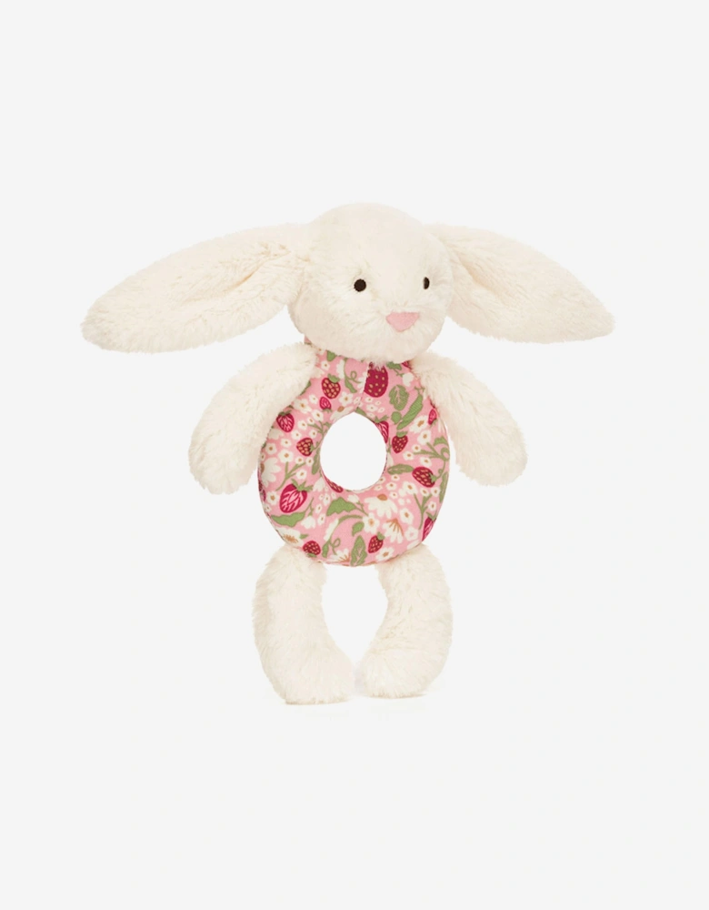Blossom Cream Bunny 'Berry' Ring Rattle in Ivory (18cm)