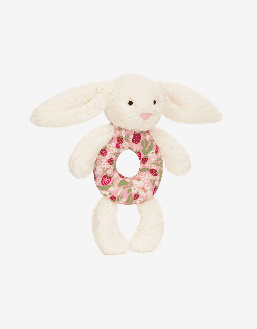 Blossom Cream Bunny 'Berry' Ring Rattle in Ivory (18cm)
