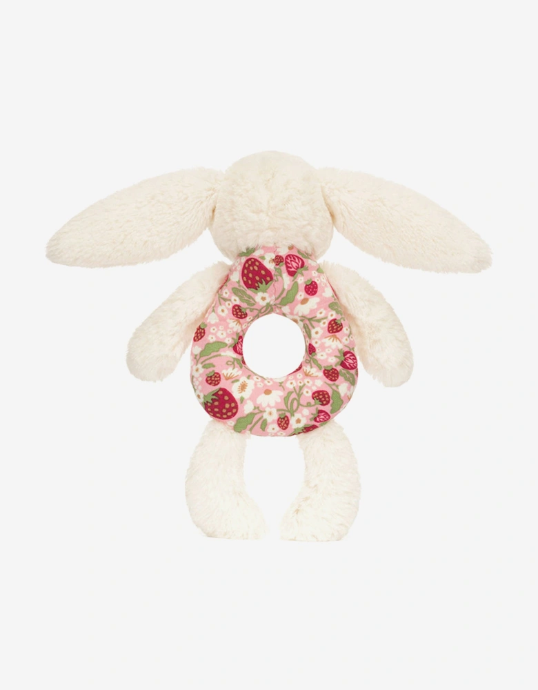 Blossom Cream Bunny 'Berry' Ring Rattle in Ivory (18cm)