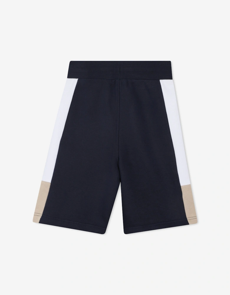 BOSS Boys Colourblock Bermuda Shorts in Navy